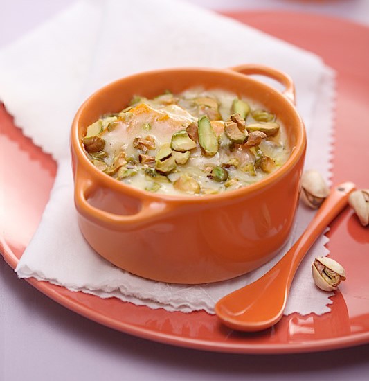 Baked Pumpkin with Pistachio and Cheese